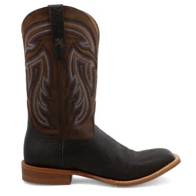 'Twisted X' Men's 12 Rancher Western Square Toe - Black / Coffee