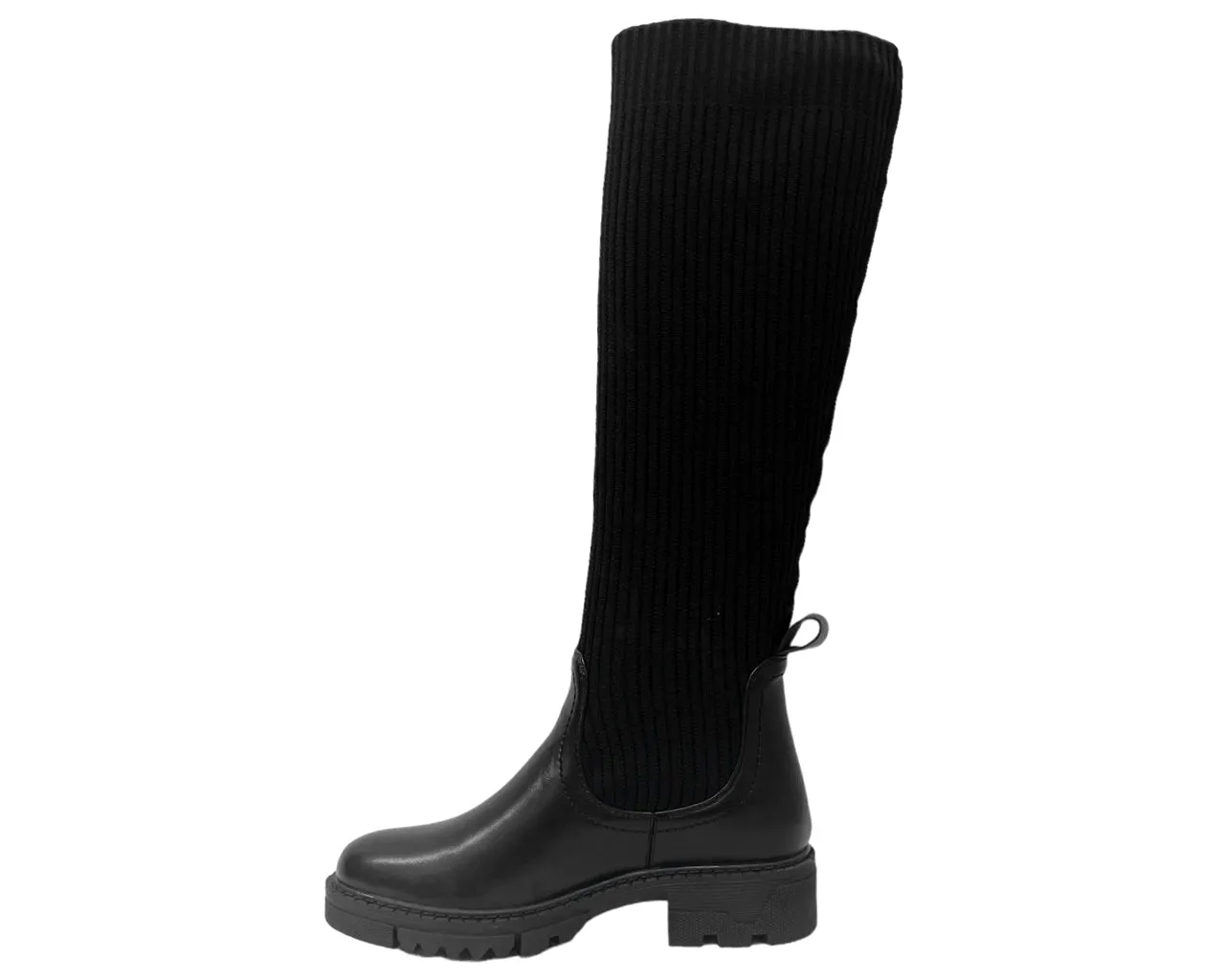 Women's Chunky Sole Knitted Knee High Boots