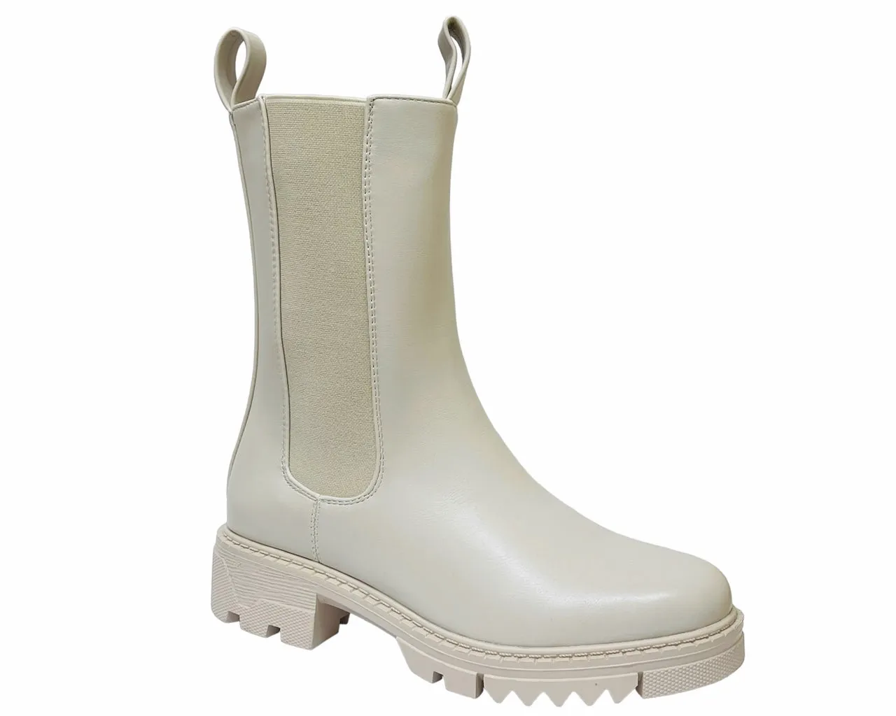 Women's Chunky Sole Zip High Chelsea Boots