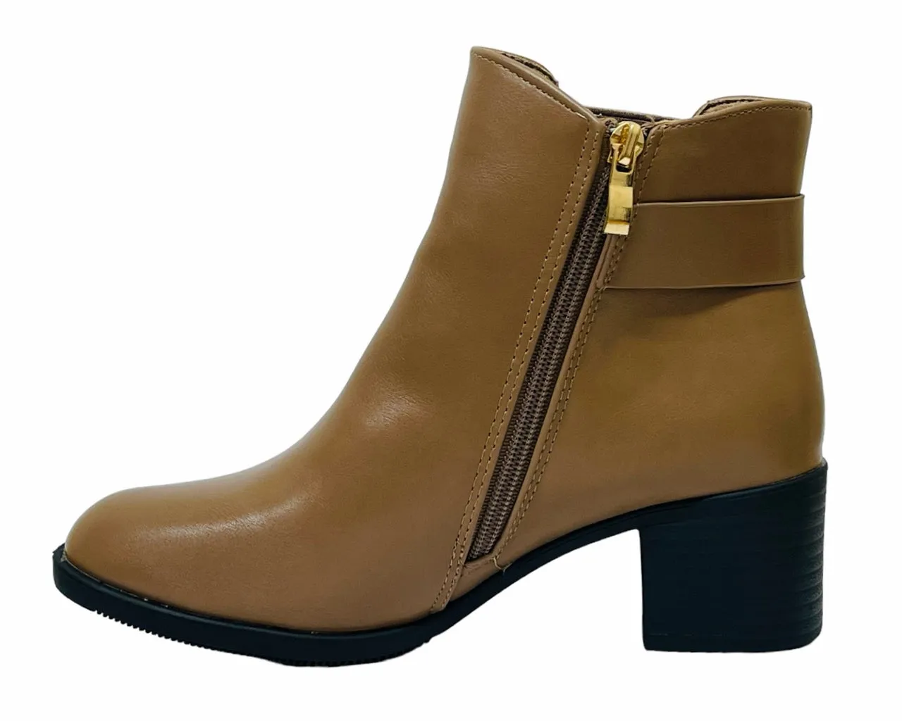 Women's Elasticated Gusset Block Heel Ankle Boots