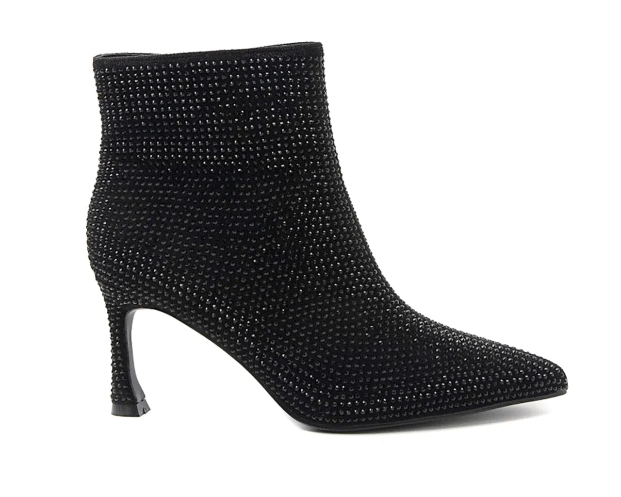 Women's Ideal Shoes 3671 Crystals Ankle Boots Black