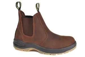 'Work Zone' Men's EH Slip On Steel Toe - Brown