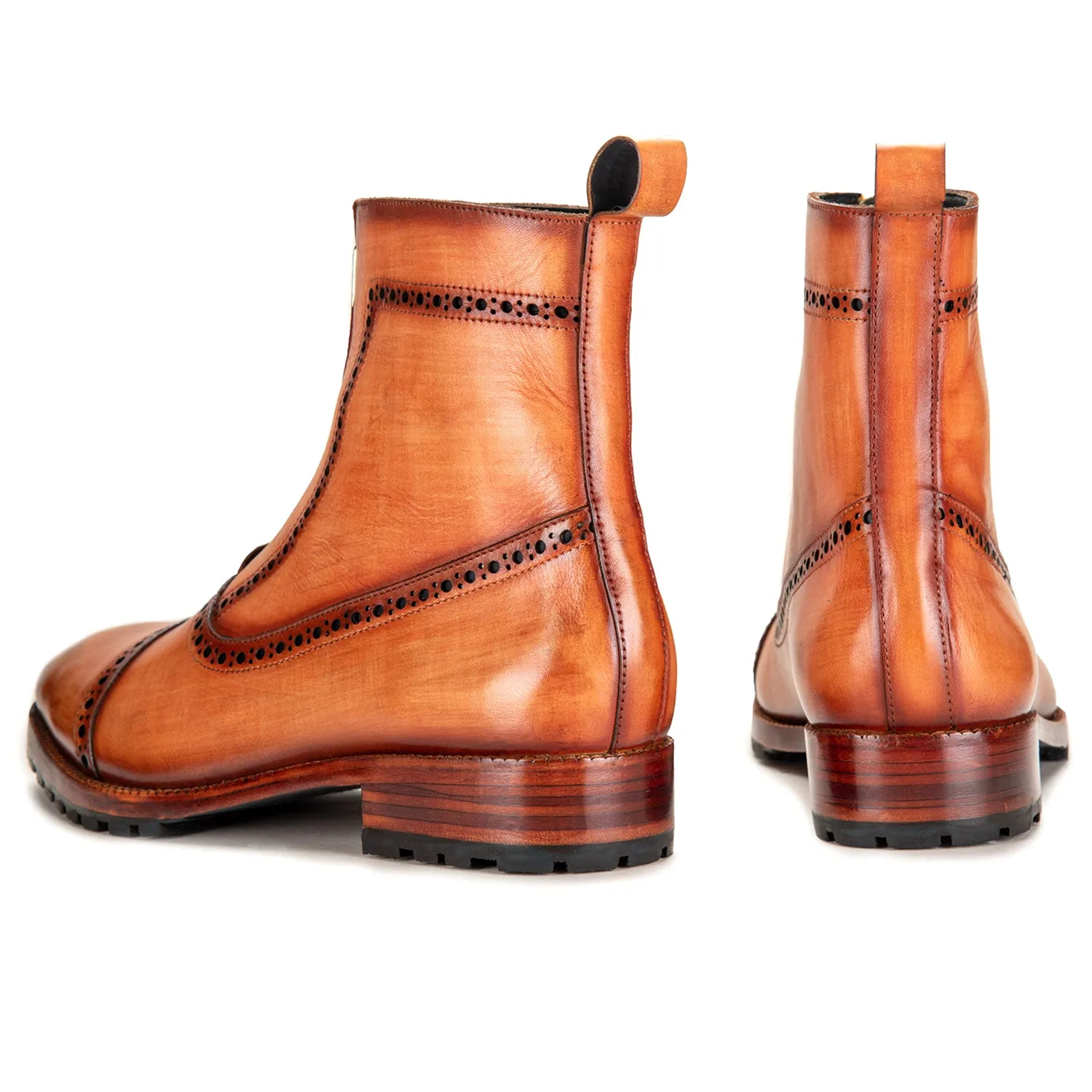 Zipper Boots - Tan